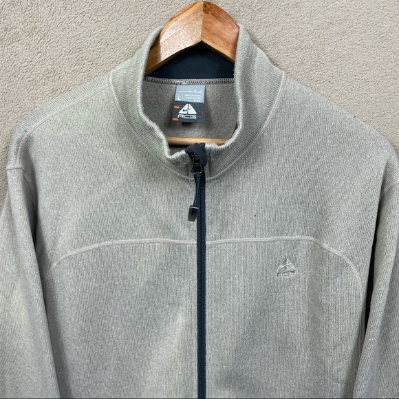 Nike ACG Faded Zip-Up Sweater Jacket Cream Beige - Picture 2 of 4
